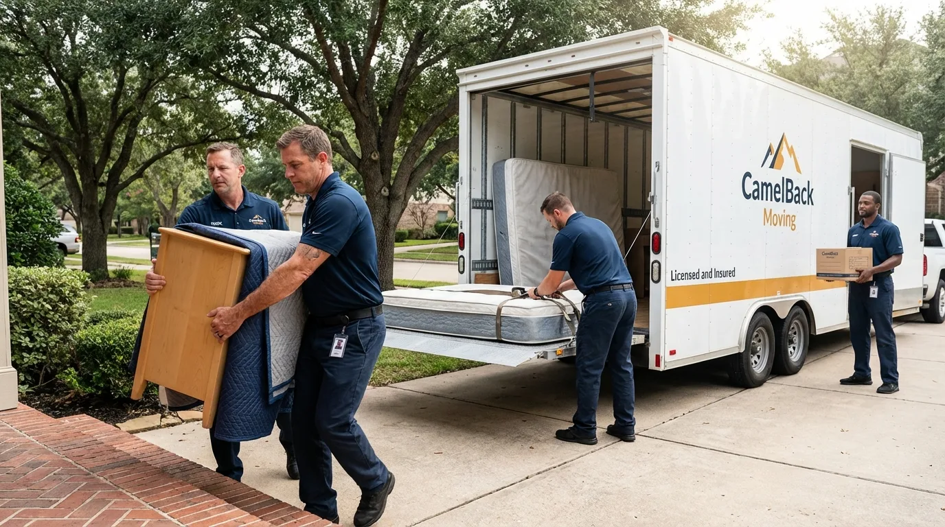 Crew loading residential truck for cross-state move from Fleetwood, PA